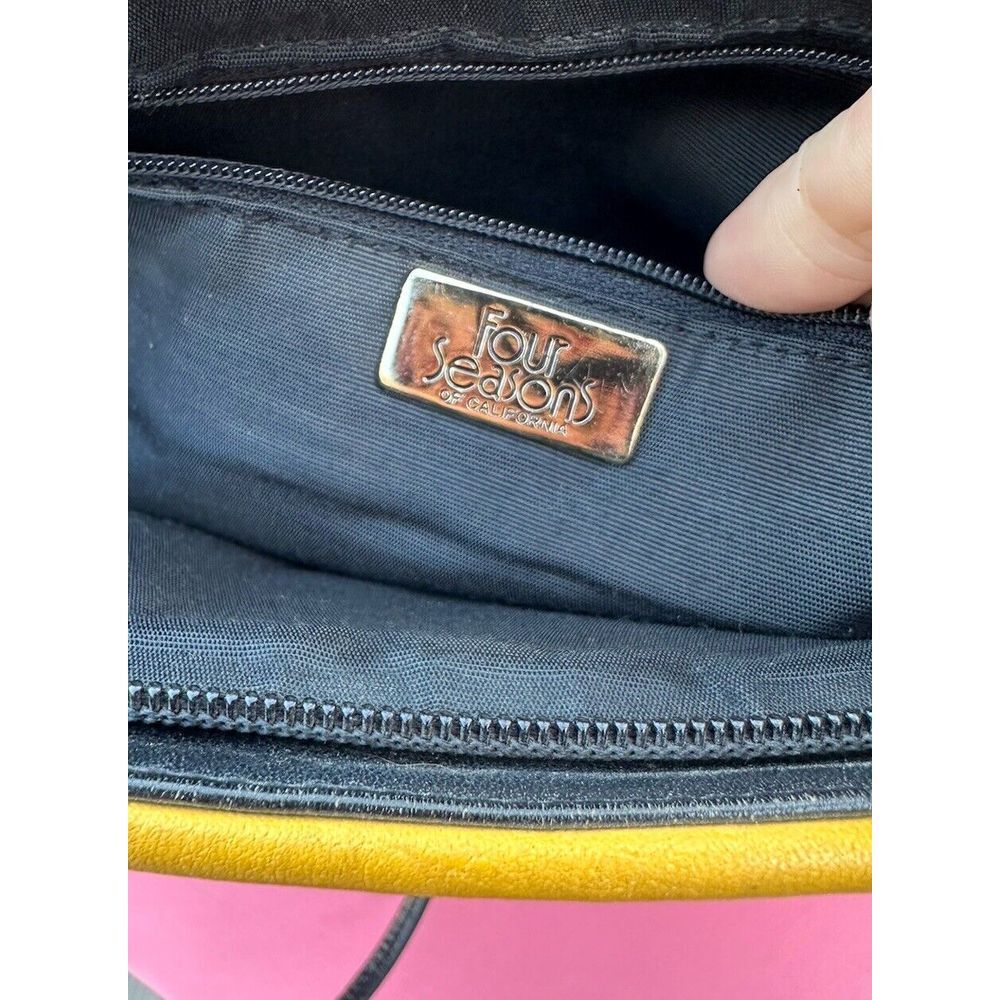 Vintage 1980s Four Seasons Multi Color Rectangle Leather Shoulder Bag or Clutch - Picture 5 of 5